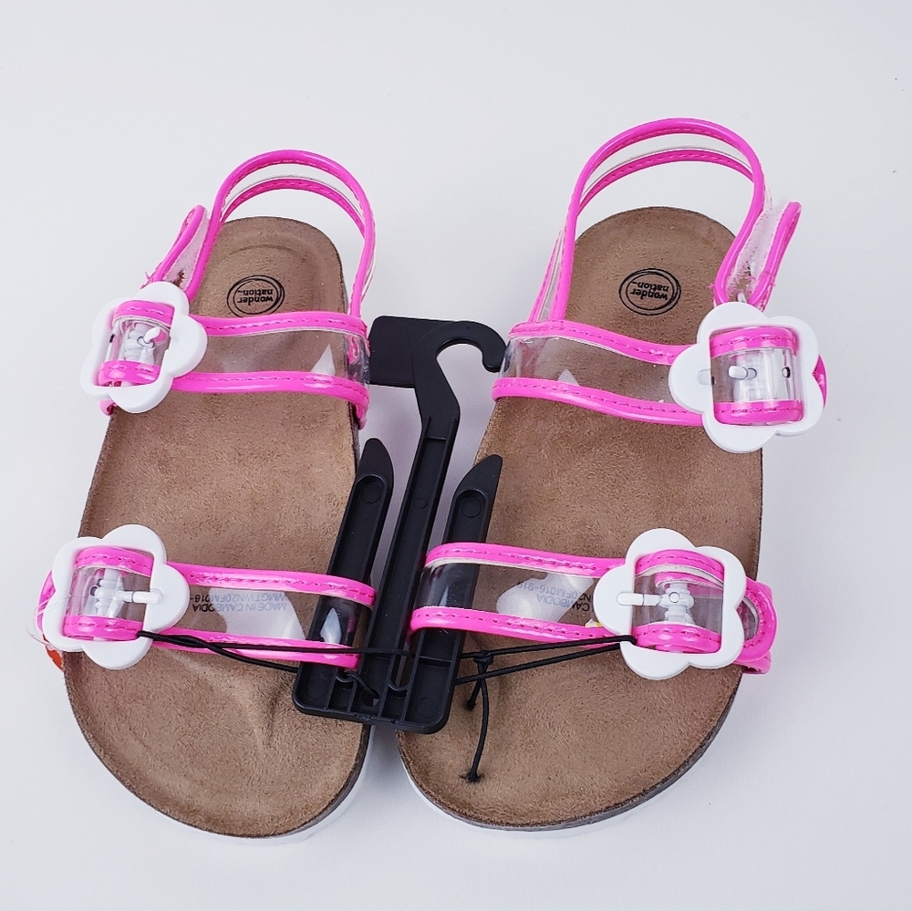 Flower pink footbed sandal